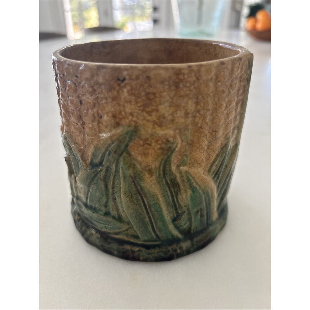 Extremely Old & Rare Antique Majolica Corn Pottery